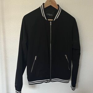 Cotton On Black Bomber Jacket with White Accents